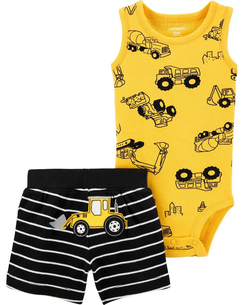 2-Piece Carter's Construction Bodysuit Short Set - IBIS Kids