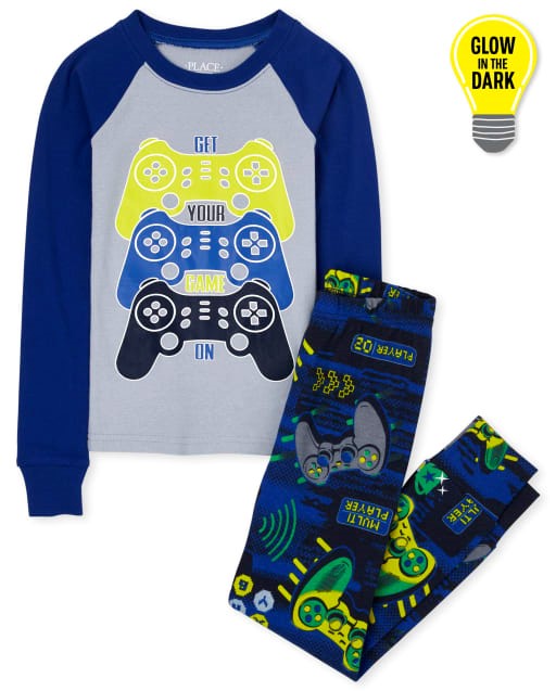 Children’s Place Boys Glow Video Game Snug Fit Cotton Pajamas