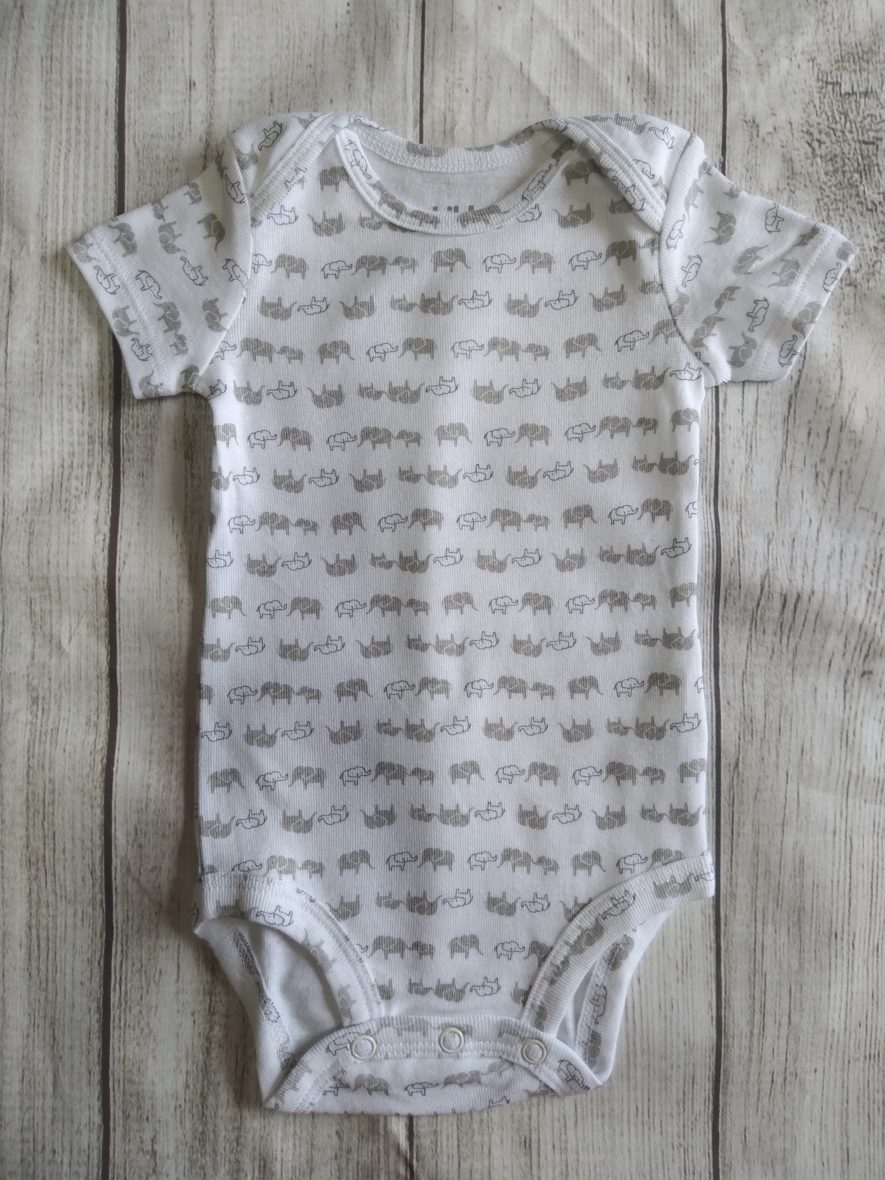 Carter’s Baby Boy Onesie – White All Over Elephant