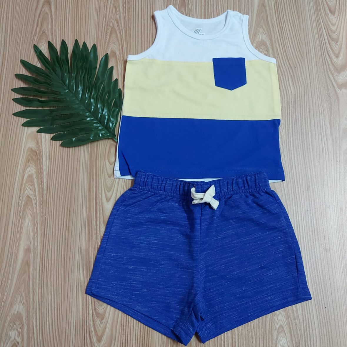 Children’s Place Baby Boy 2pc Set – Yellow/Blue Stripe