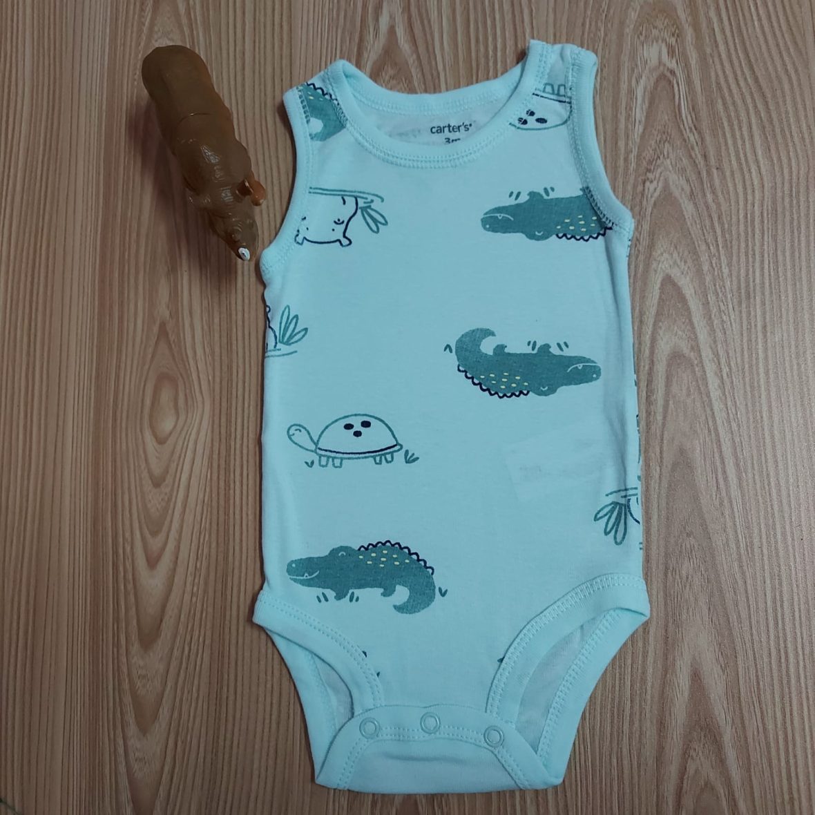 Carter’s Baby Boy Sleeveless Onesie – Mint All Over Animals