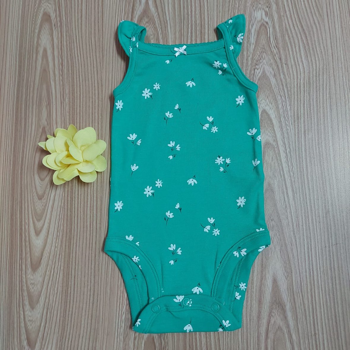 Carter’s Baby Girl Sleeveless Onesie – Green/Flower