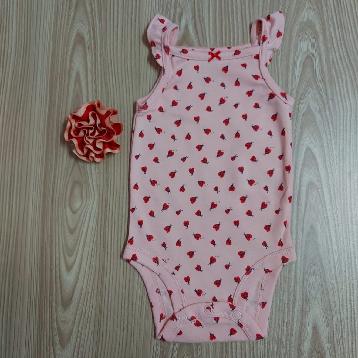 Carter’s Baby Girl Sleeveless Onesie – Pink All Over Lady Bug