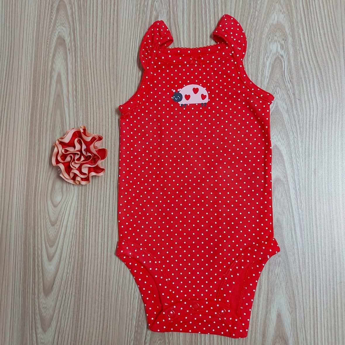 Carter’s Baby Girl Sleeveless Onesie – Red/Lady Bug