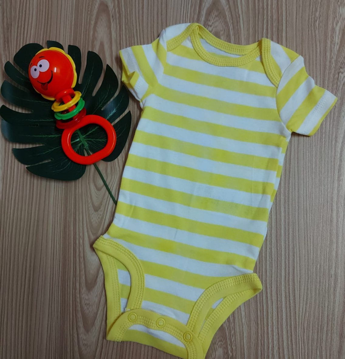 Carter’s Unisex Short Sleeve Onesies – Yellow Stripe