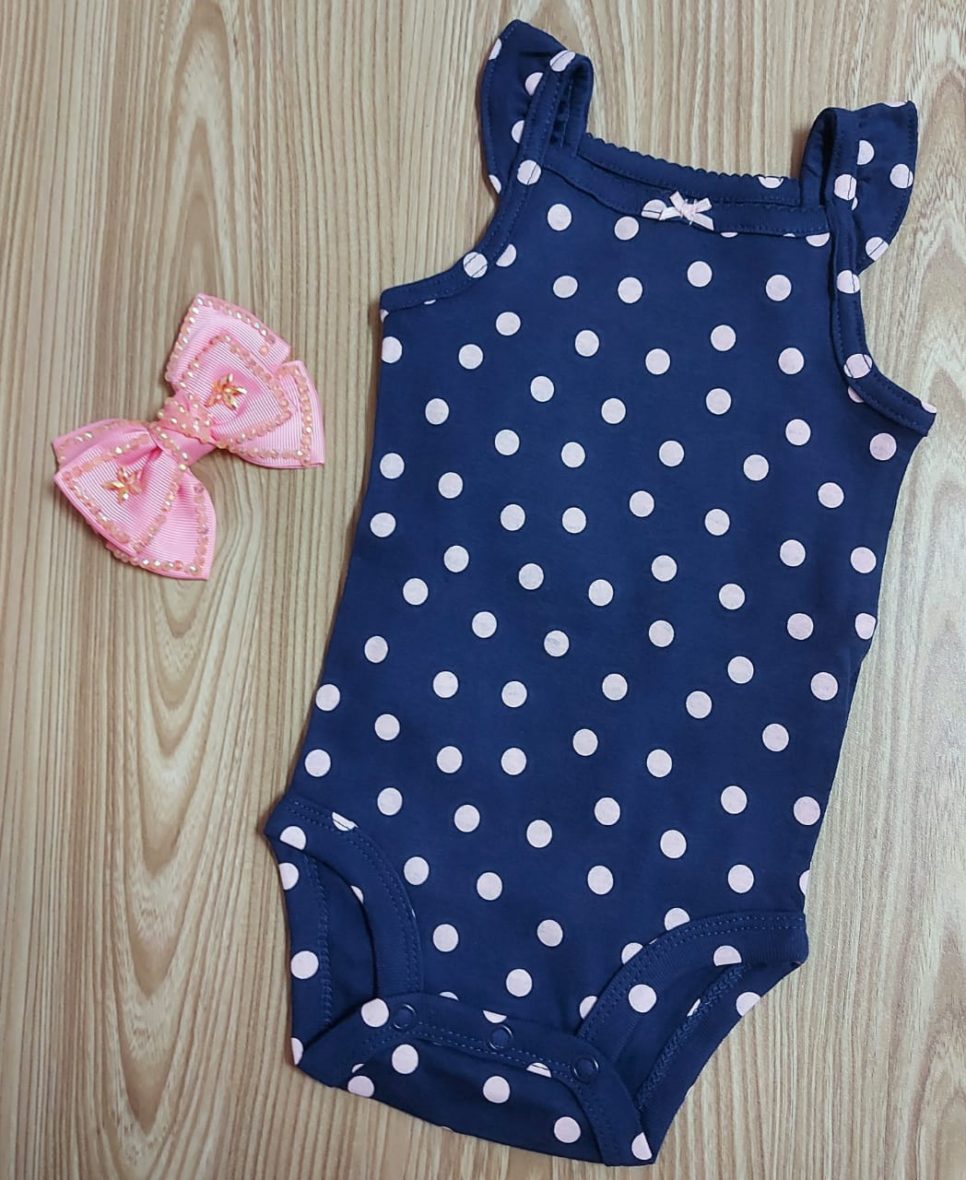 Carter’s Baby Girl Sleeveless Onesie – Pink Polka Dot