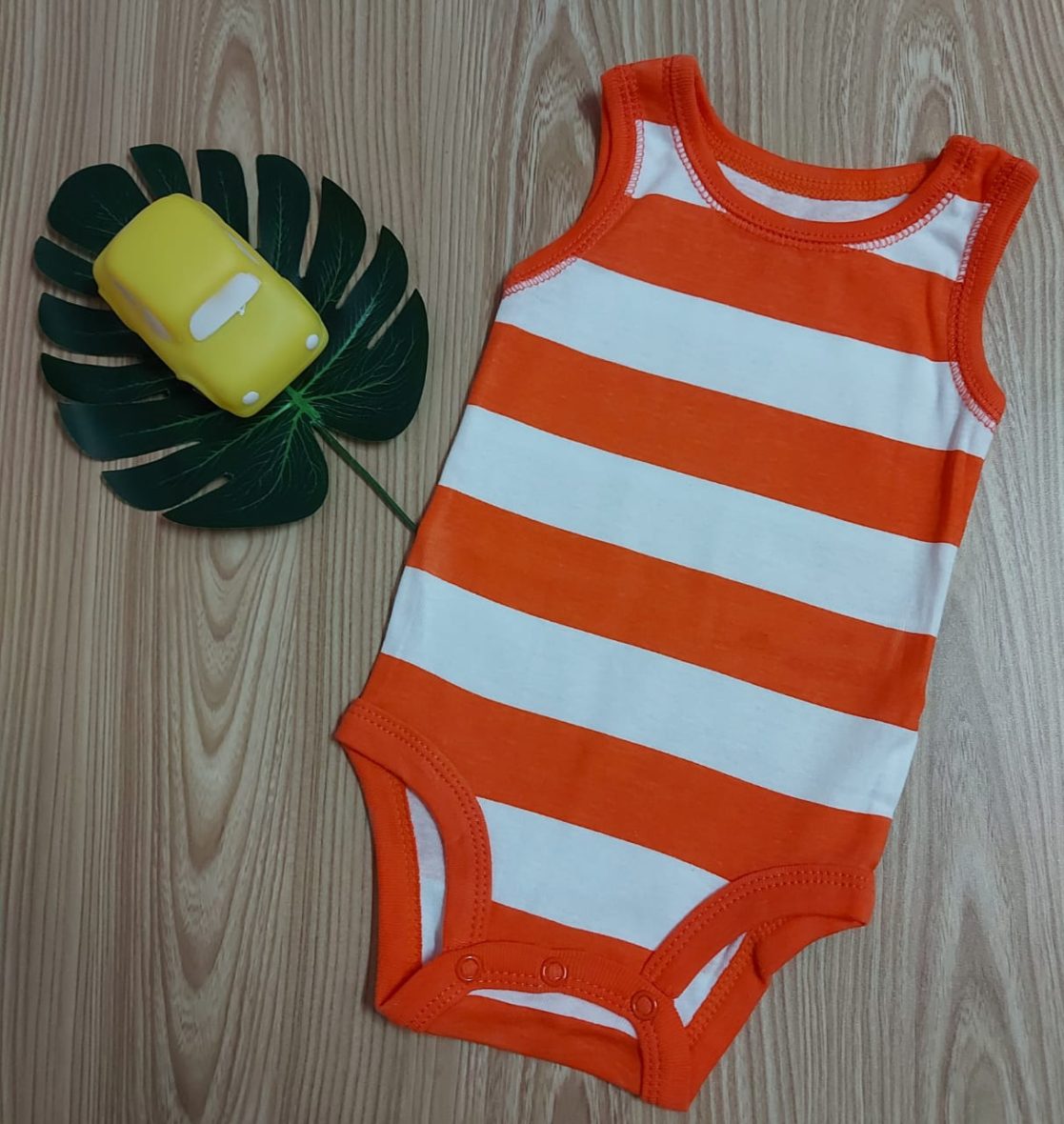 Carter’s Baby Boy Sleeveless Onesie – Orange Stripe