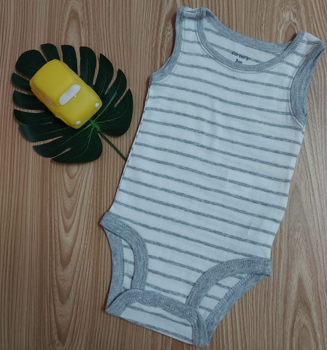 Carter’s Baby Boy Sleeveless Onesie – Grey Stripe