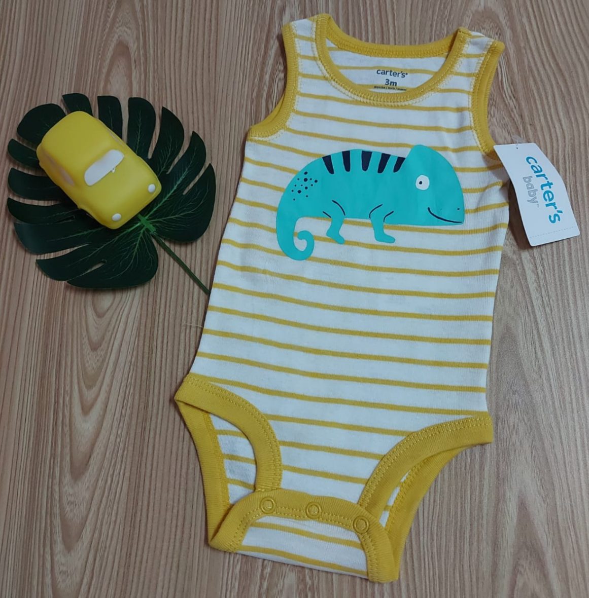 Carter’s Baby Boy Sleeveless Onesie – Yellow Strip