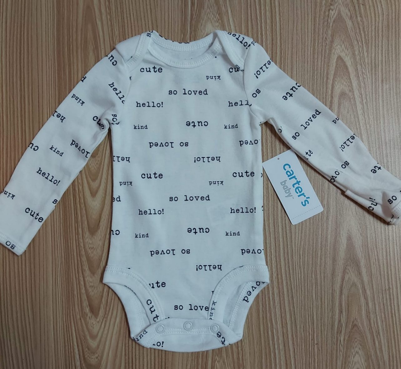 Carter’s Baby Boy Long Sleeve Onesie- So Loved/ Cute