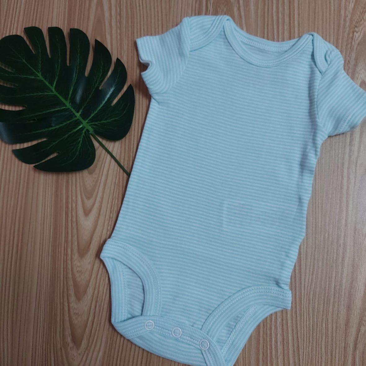 Carter’s Unisex Short Sleeve Onesie – Teal Stripe