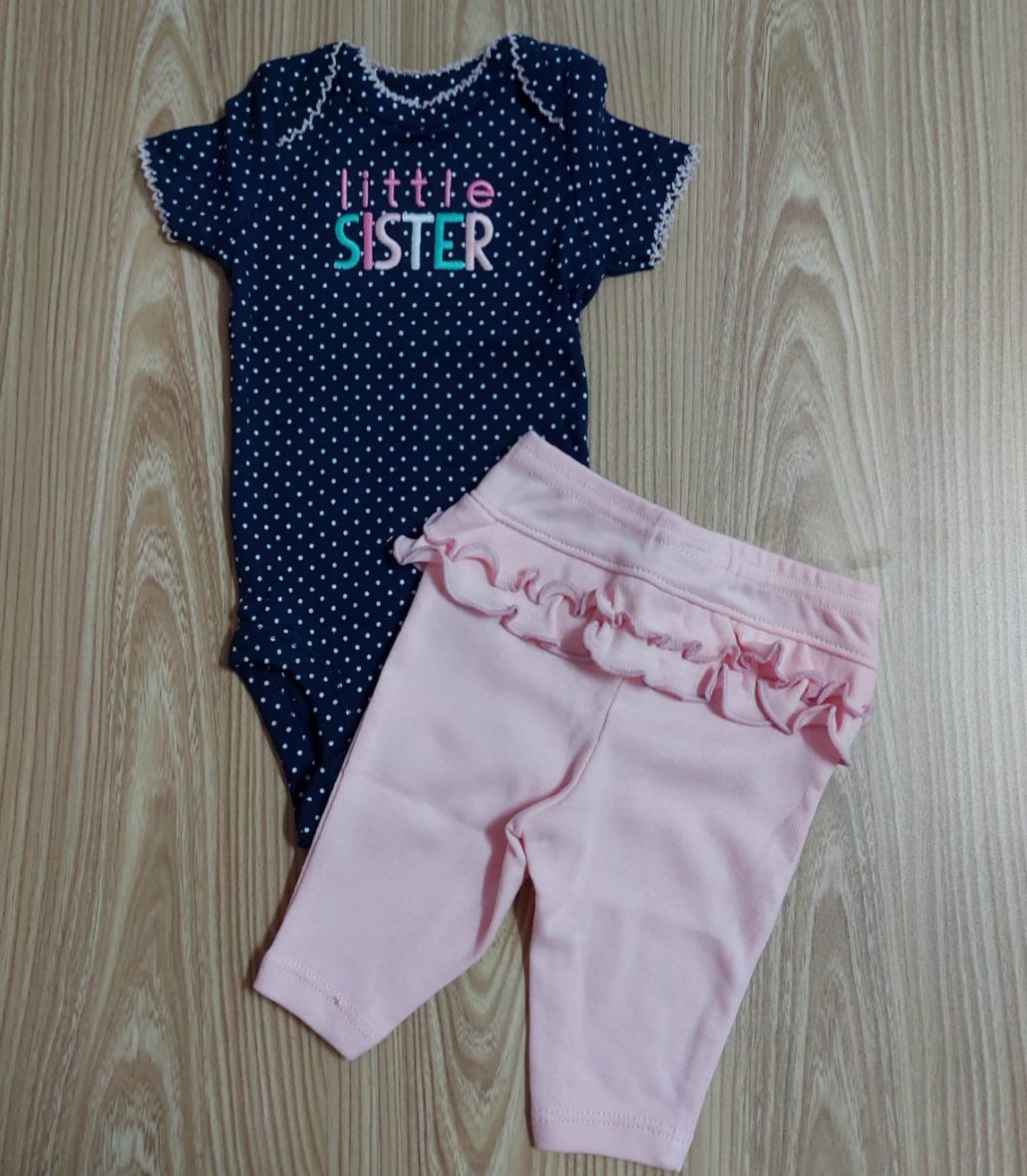 Simple Joy By Carter’s Baby Girl Bodysuit & Legging Set – Little Sister/Polka Dot