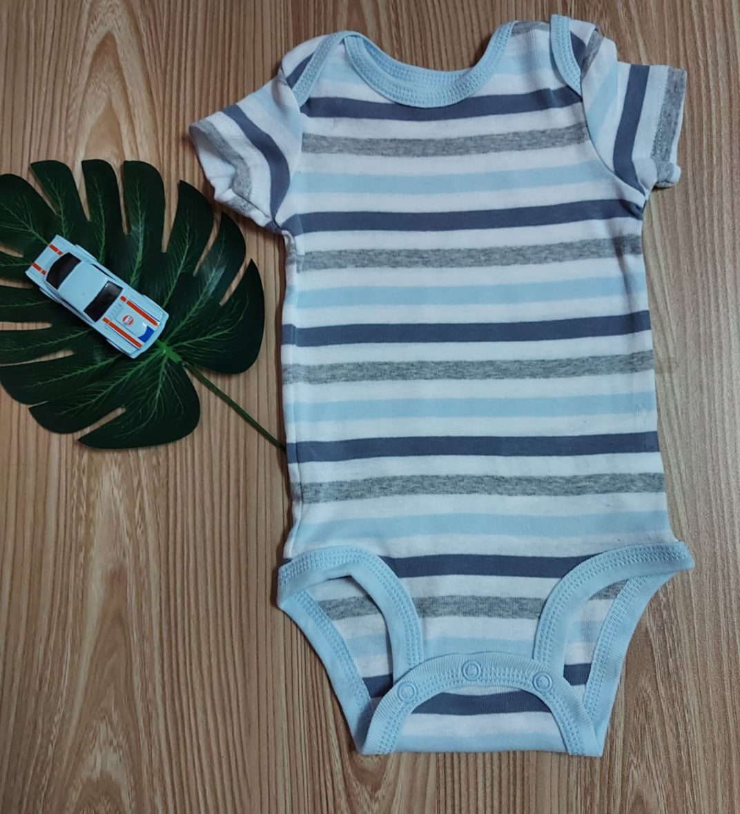 Simple Joy By Carter’s Baby Boy Onesie – Blue/Grey Stripes