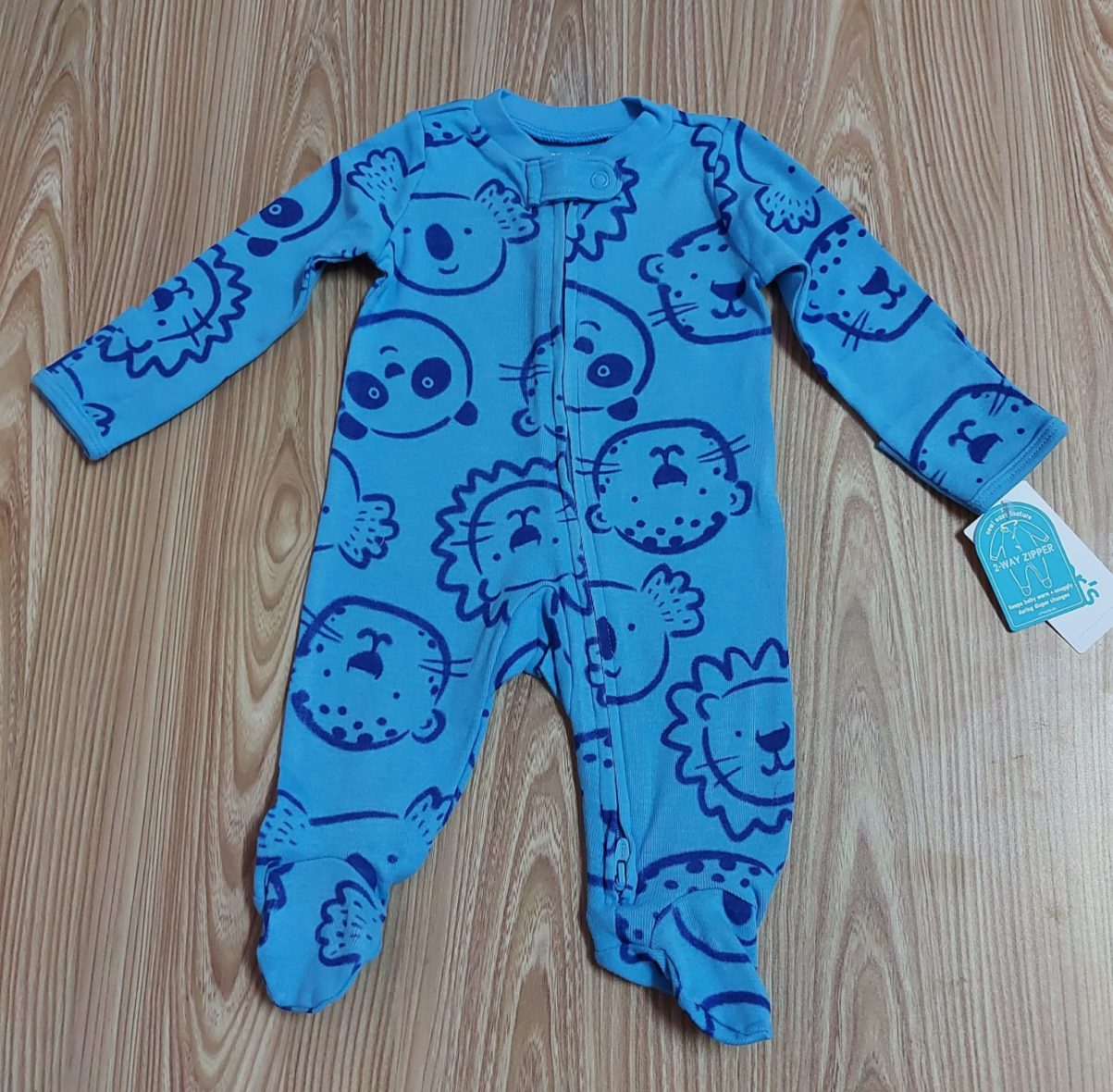 Carter’s Baby Boy Blue Animals Zip Up Sleep & Play Bodysuit