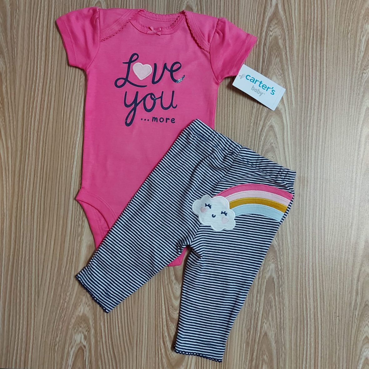 Carter’s Baby Girl Bodysuit & Legging Set – Pink/Love You..