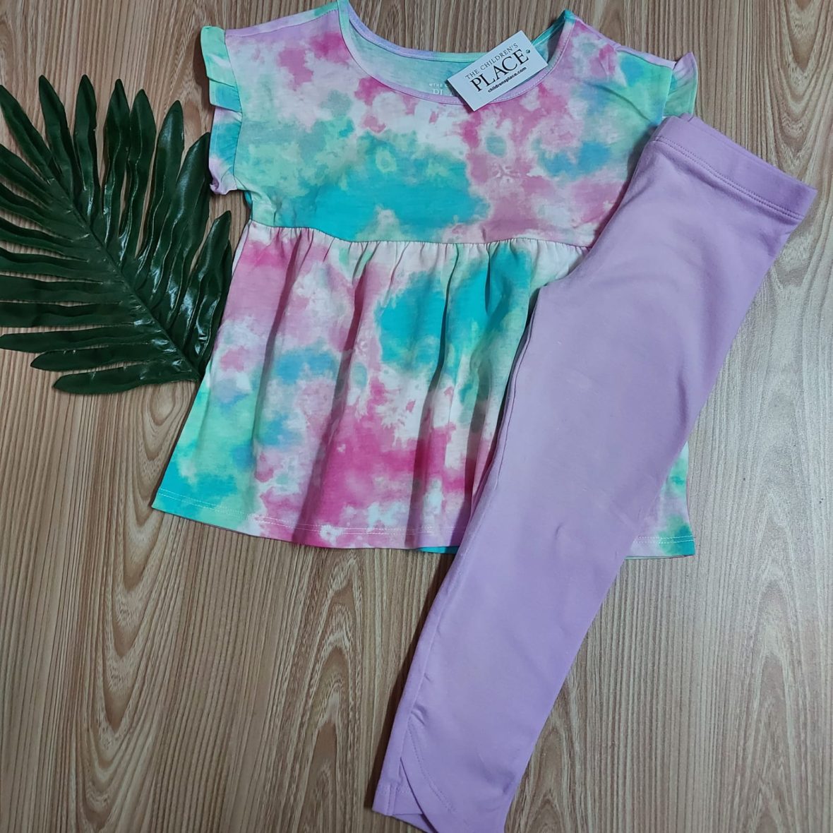 Children’s Place Toddler Girls 2 Piece Set – Tie Dye Top/Lilac Leggings