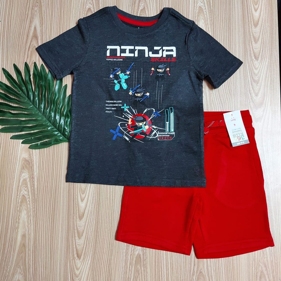 365 Garanimals Boys 2 – Piece Shorts Set – Ninja/Red Shorts