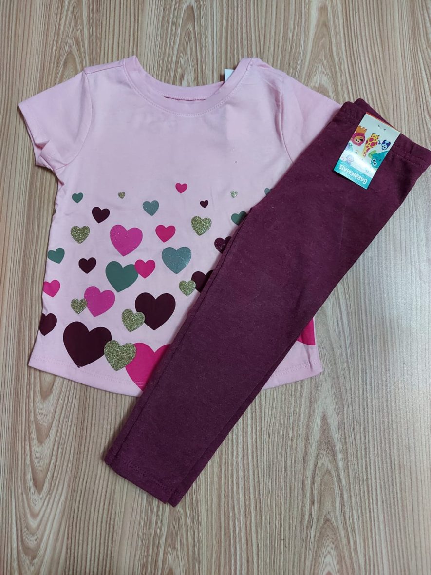 Garanimals Toddler Girls Pink Hearts Leggings Set – 2T