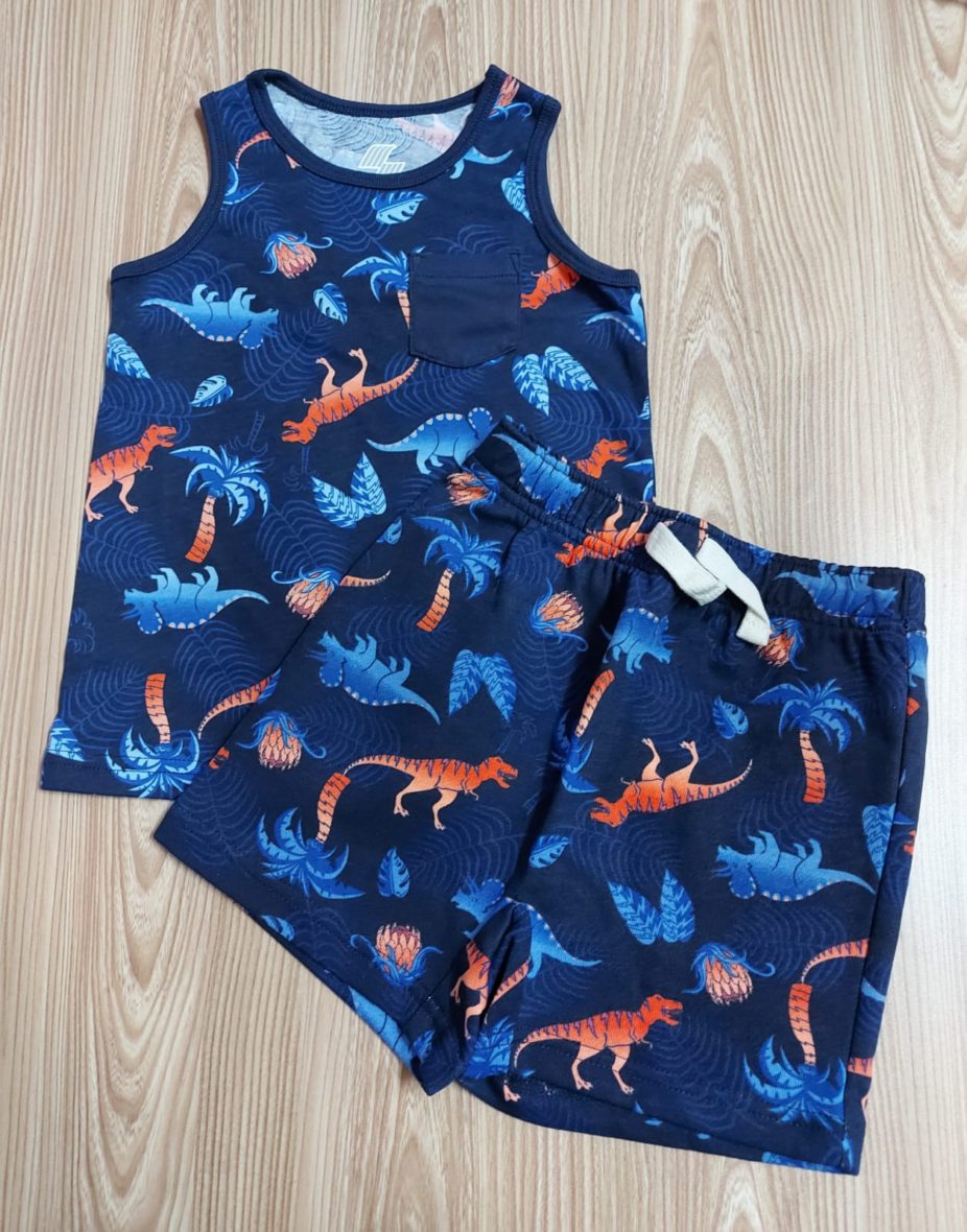 Children’s Place Toddler Boys Navy Dino Shorts Set