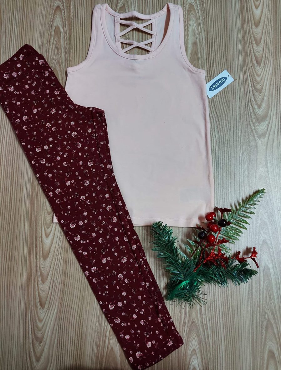 Old Navy Girls Mix and Match Burgundy Set