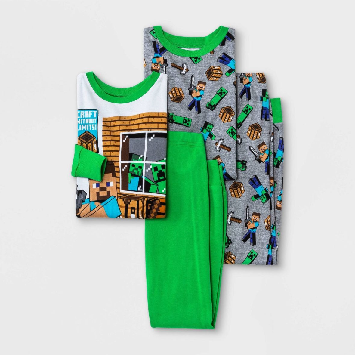 Minecraft Boys 2pc Long Sleeve Pajama Set – Choose 1 PJ(Sold Individually)