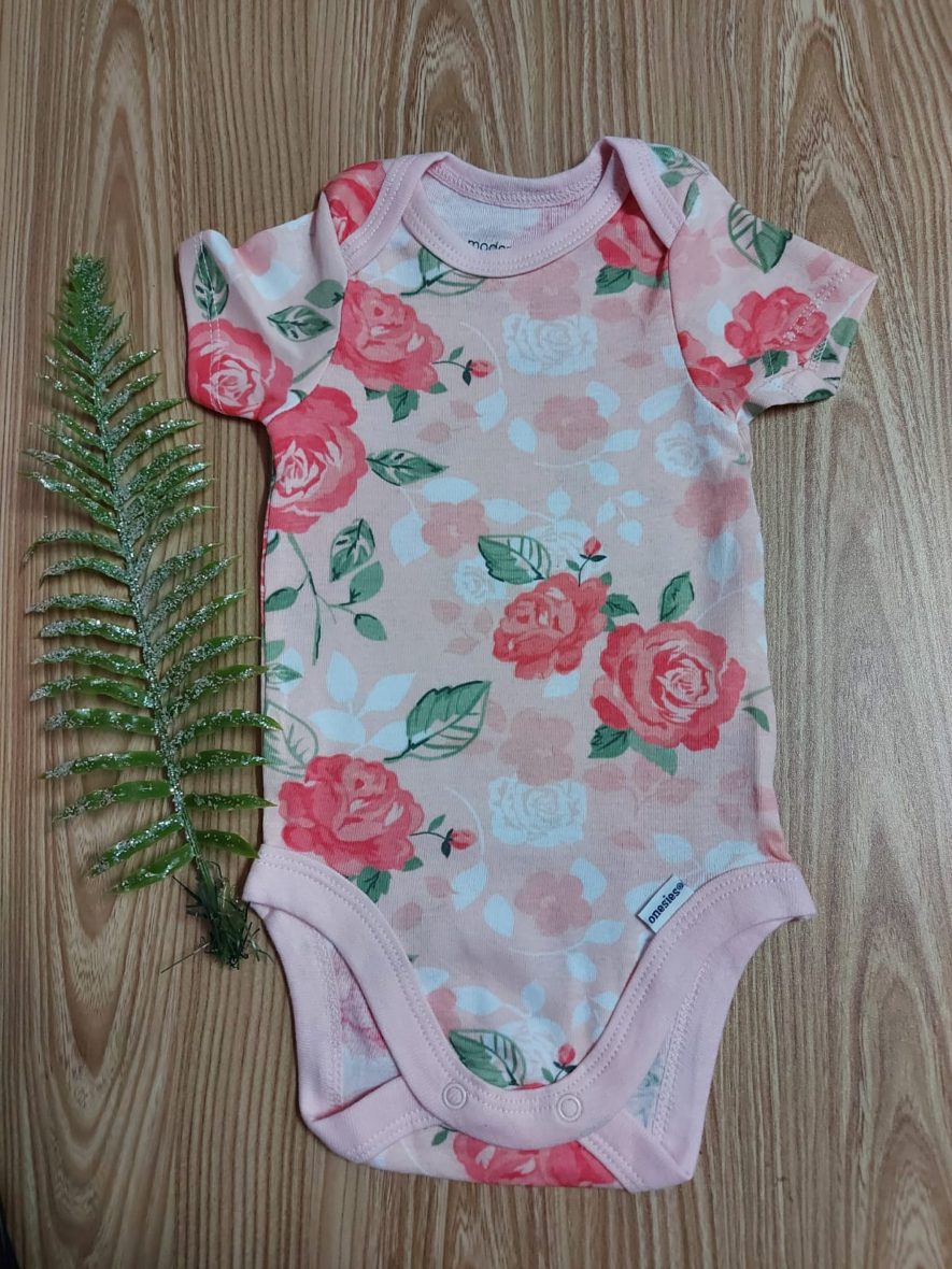 Modern Moments By Gerber Baby Girl Onesie – Pink Floral