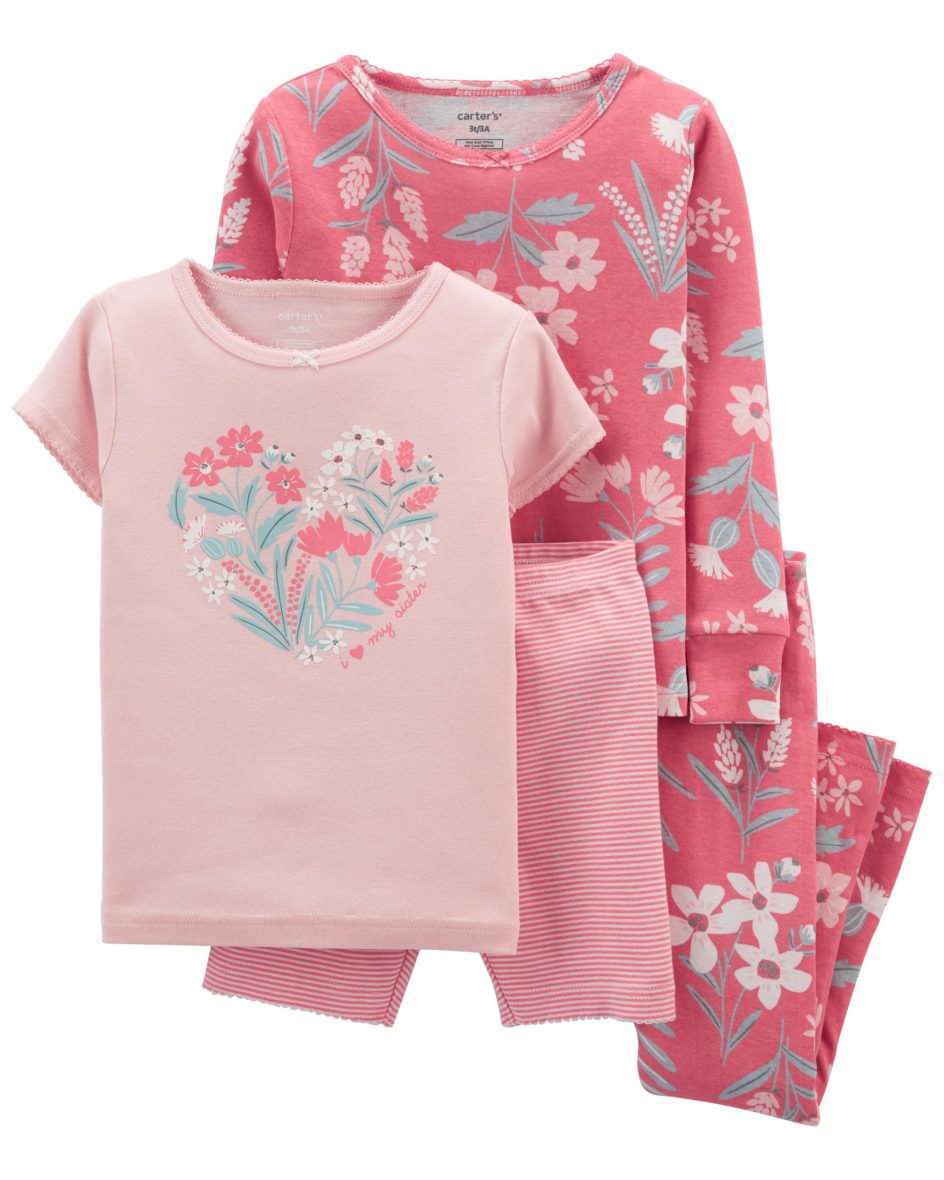 Carter’s Baby Girl 2-Piece Floral 100% Snug Fit Cotton PJs