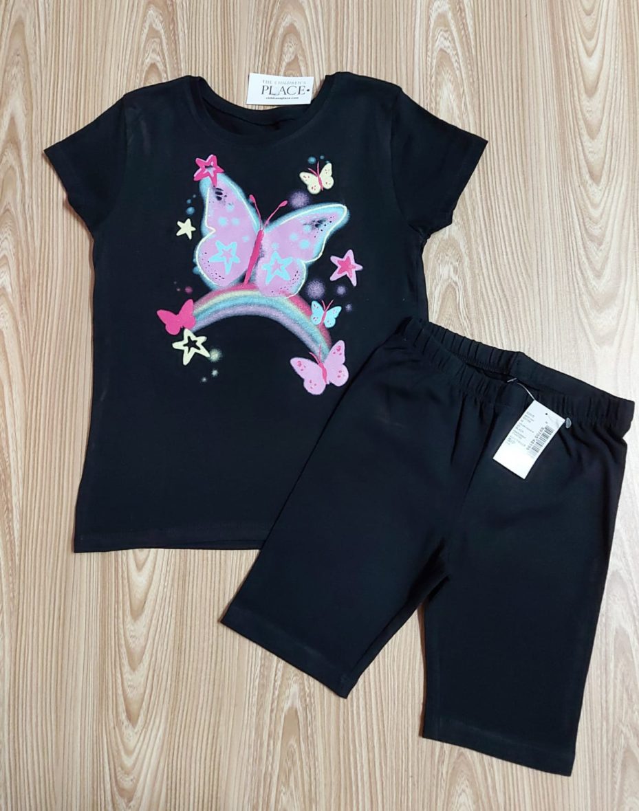 Children’s Place Girls Butterfly Tee & Biker Shorts Set