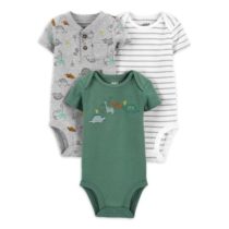 Grey Dino baby boy onesie
