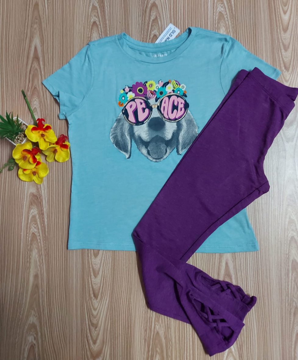 Old Navy Girls Peace Legging Set