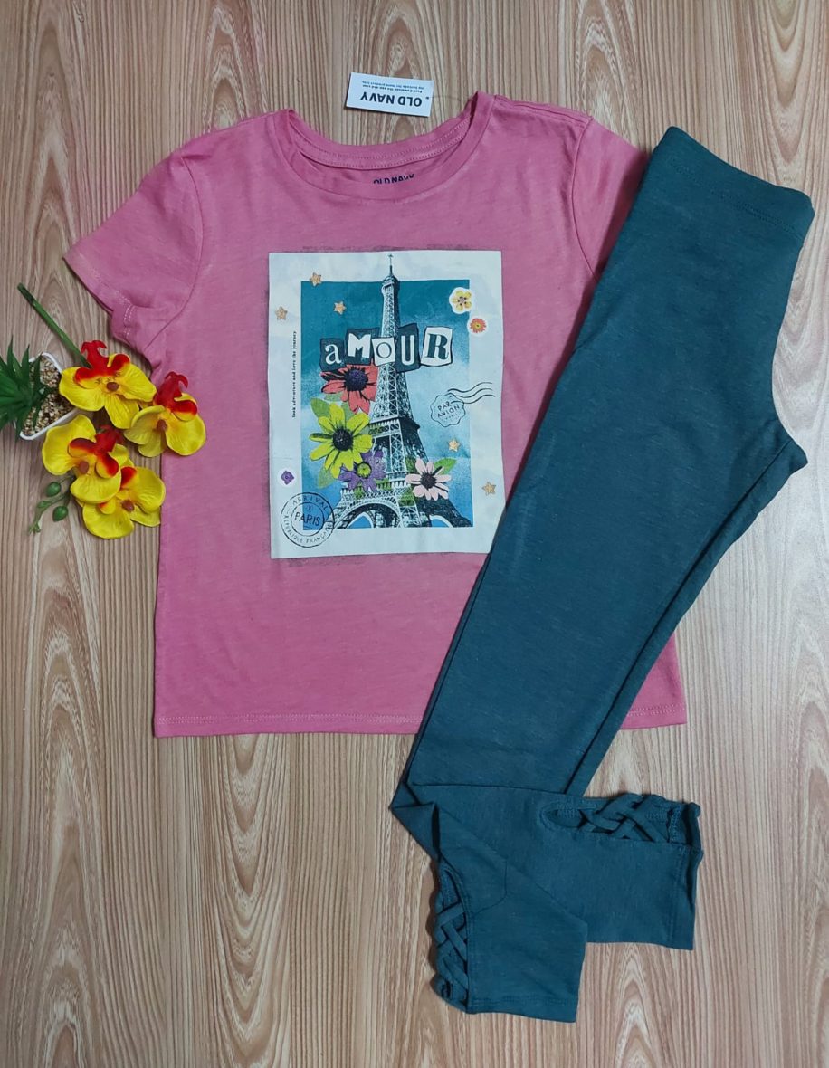 Old Navy Girls Paris Leggings Set