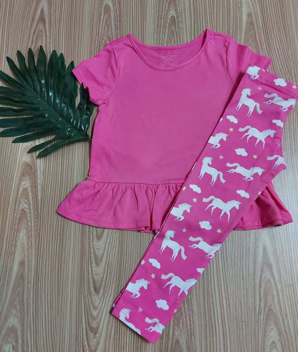 Children’s Place Toddler Girls Pink Unicorn Leggings 2 Piece Set