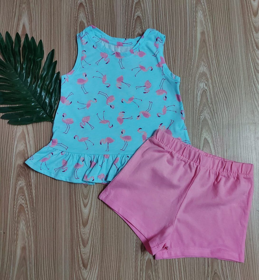 Children’s Place Toddler Girls Flamingo Tank Top & Pink Shorts Set