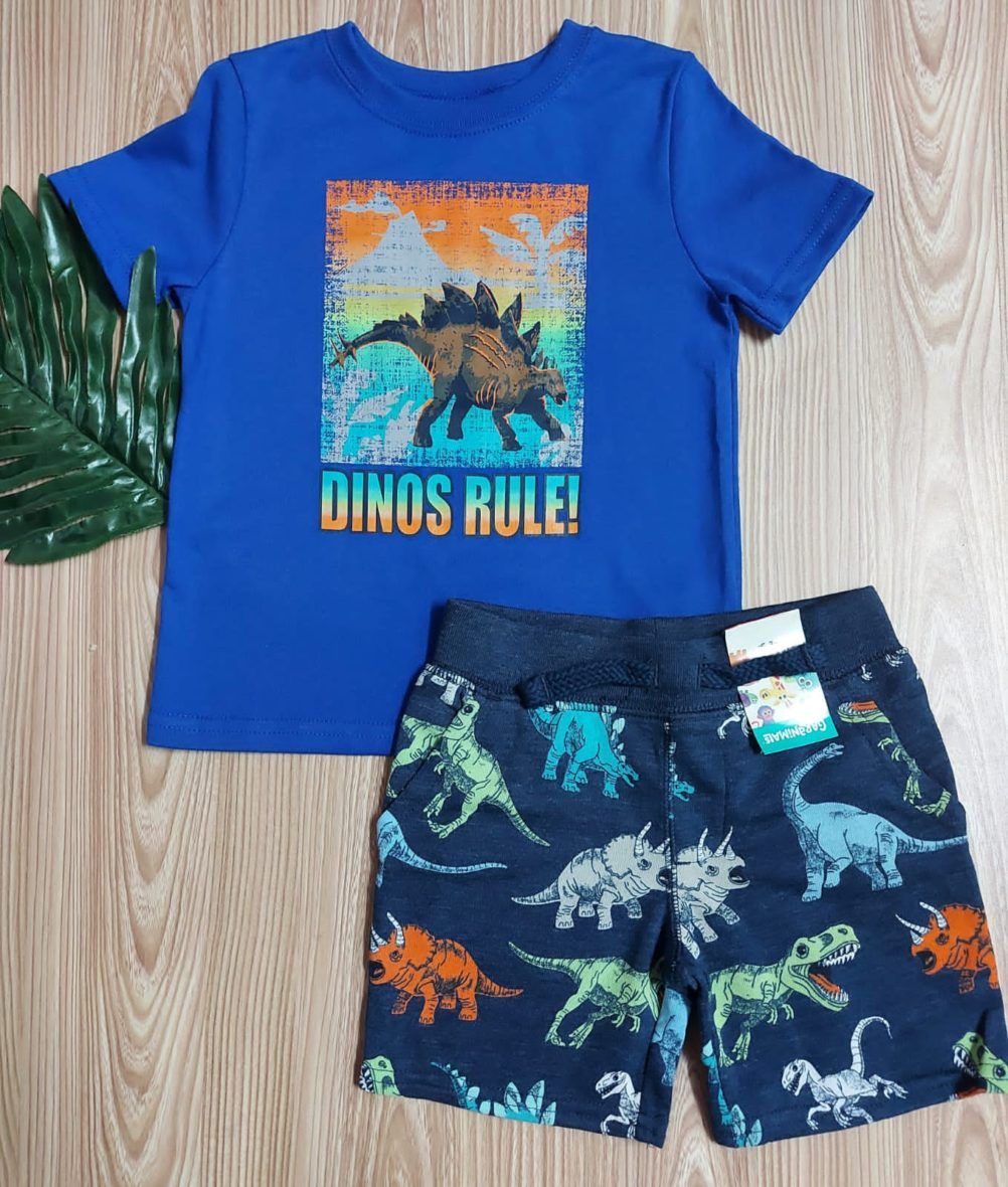 Garanimals Toddler Boys Short Sleeve Dino Tee & Shorts 2 – Piece Set – Blue