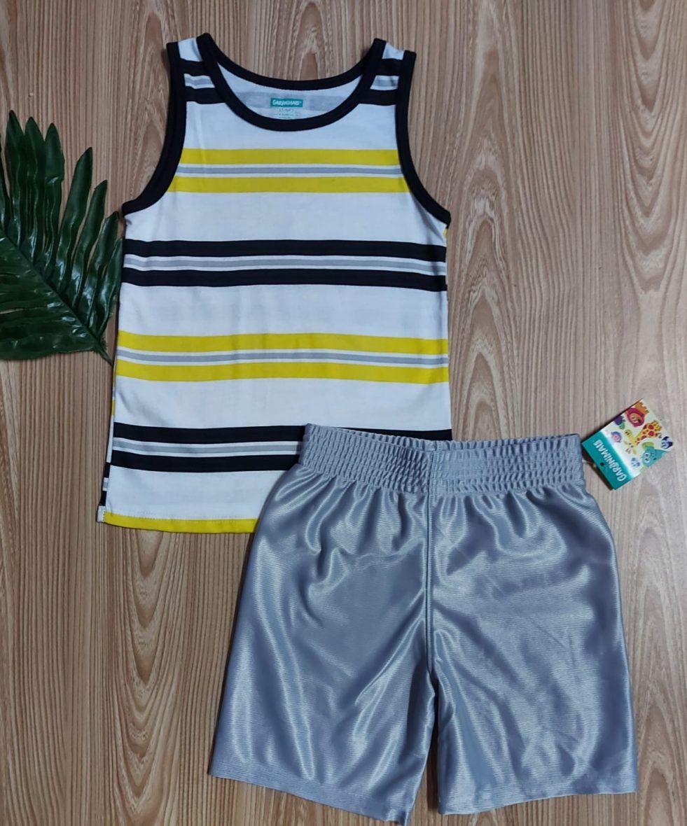 Garanimals Toddler Boys Tank Top & Shorts 2 – Piece Set – Yellow/Stripe