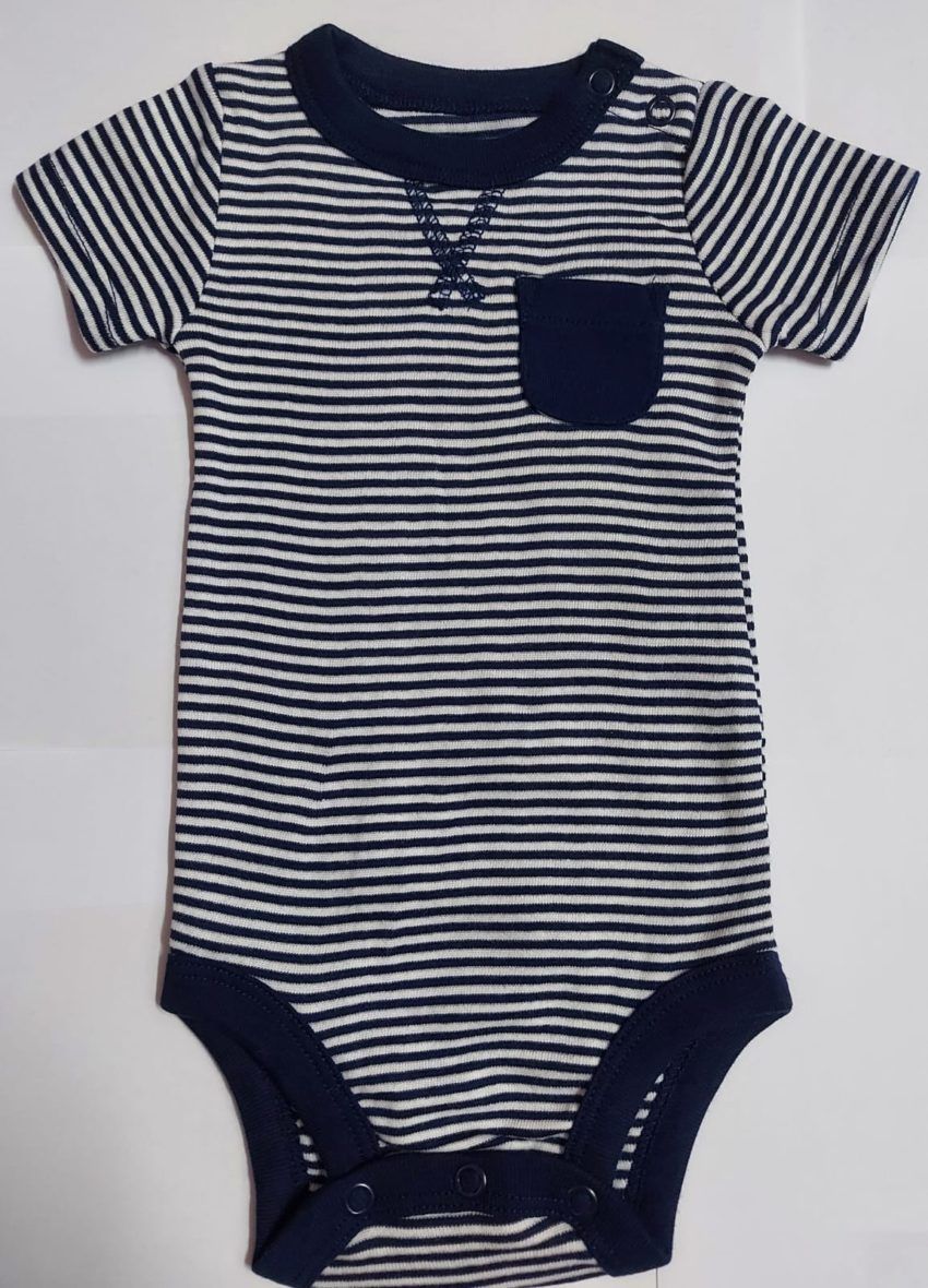 Simple Joy by Carter’s Baby Boy Short Sleeve Onesie – Navy Stripe