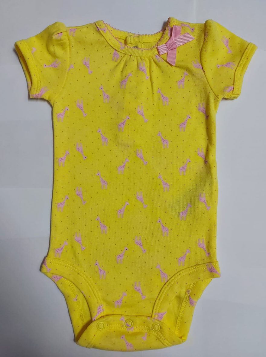 Simple Joy by Carter’s Baby Girl Short Sleeve Onesie – Yellow/Giraffe