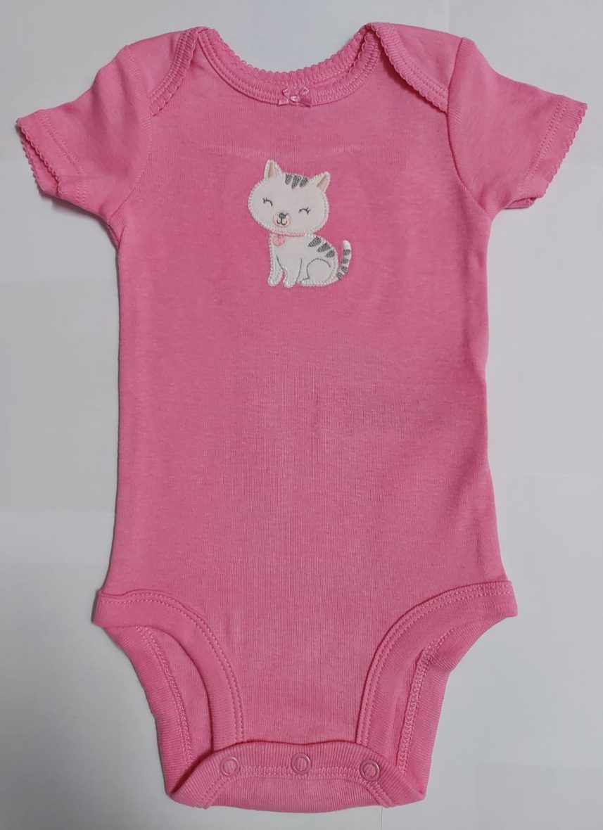 Simple Joy by Carter’s Short Sleeve Onesie – Pink/Cat