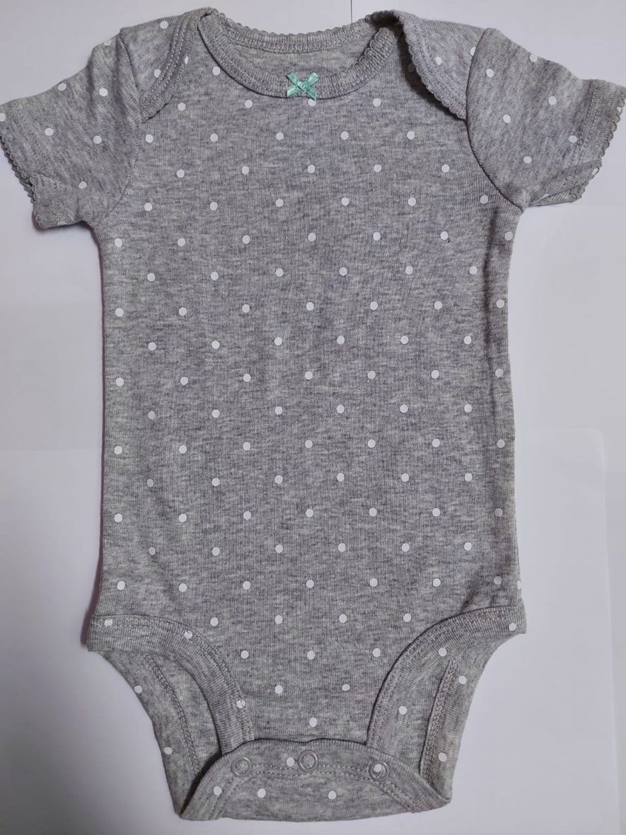 Simple Joy by Carter’s Short Sleeve Onesie – Grey/Polka Dot