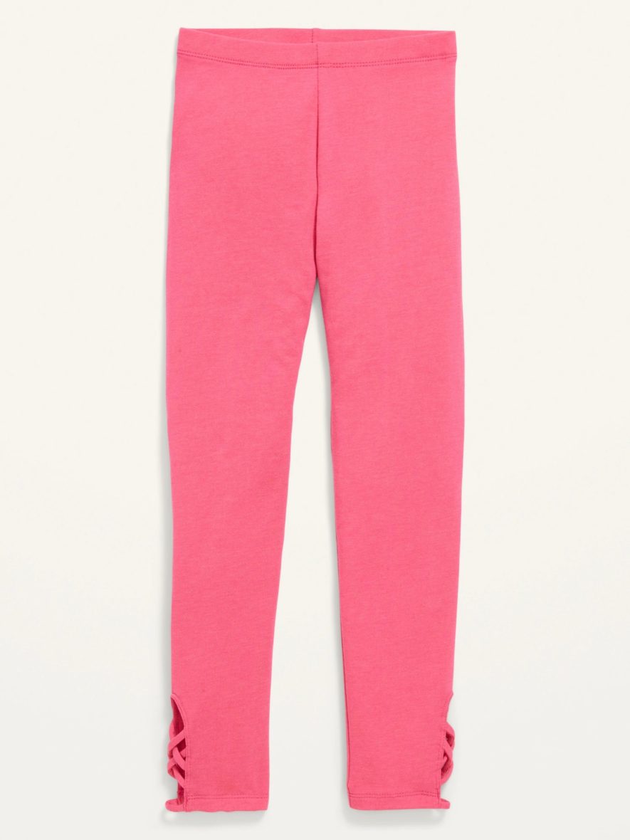 Old Navy Girls Built In Tough Lattice Hem Leggings – Pink