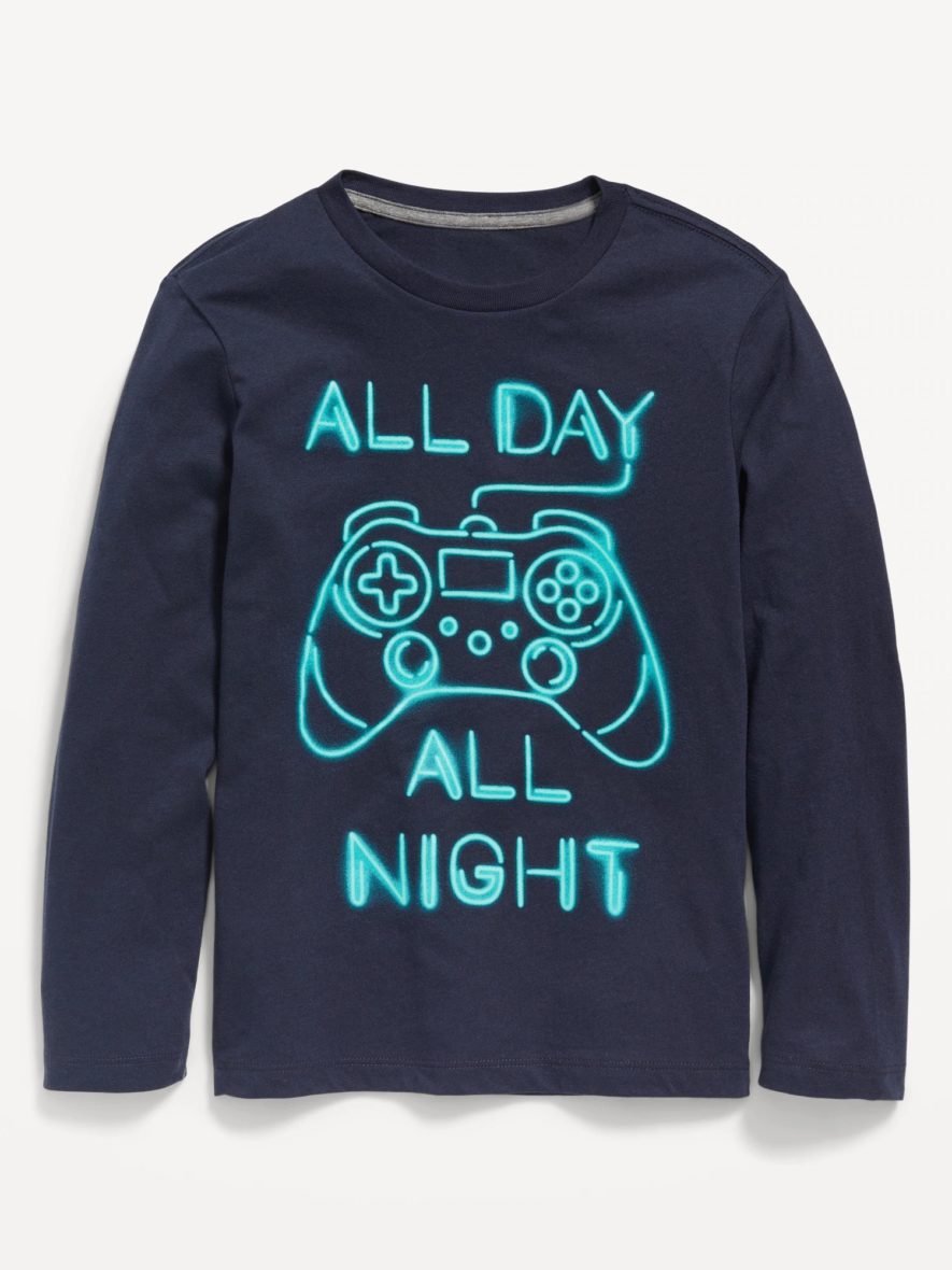 Old Navy Boys Long Sleeve Gramer Graphic Tee