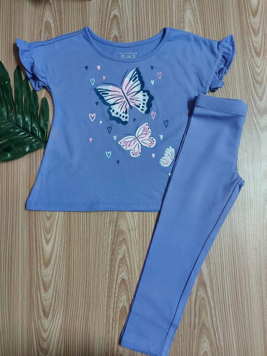 Children’s Place Toddler Girls Purple Butterfly Top & Leggings Set