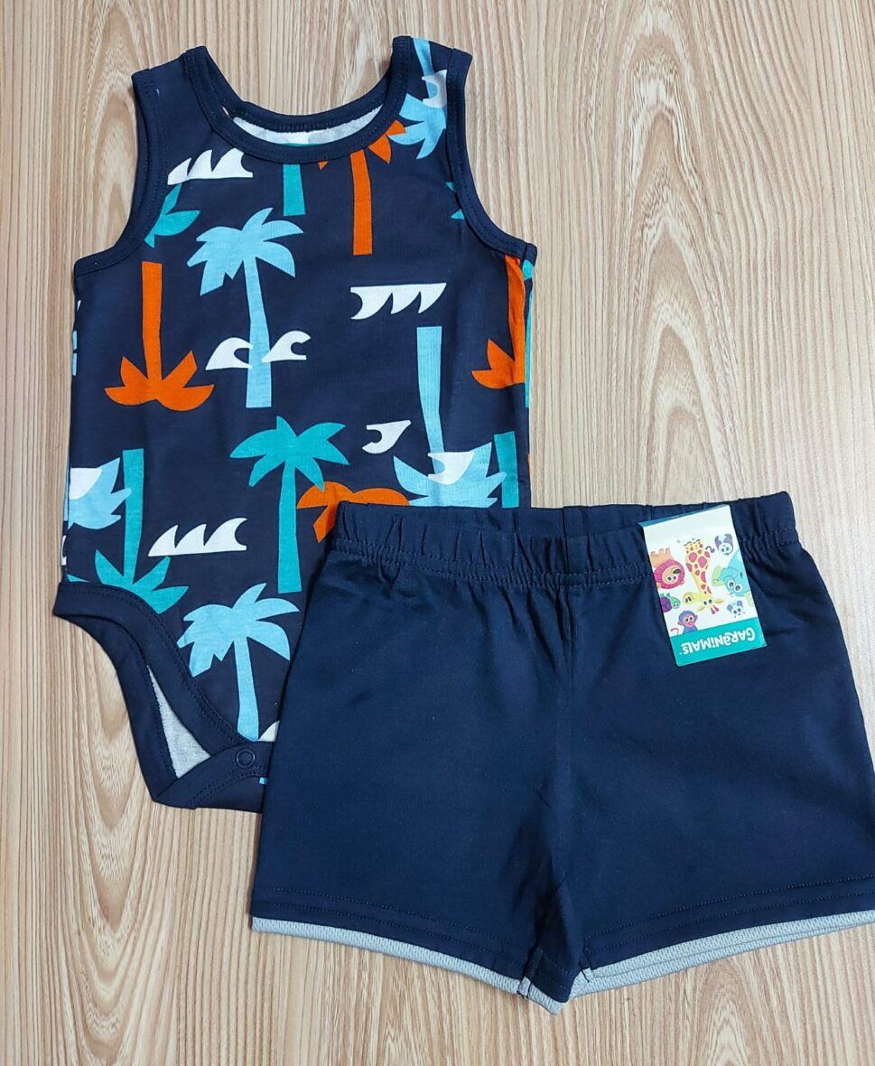 Garanimals Baby Boy Palm Tree Bodysuit & Shorts 2 – Piece Set