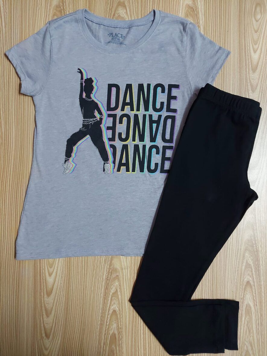 Children’s Place Girls Dance Tee & Black Leggings Set