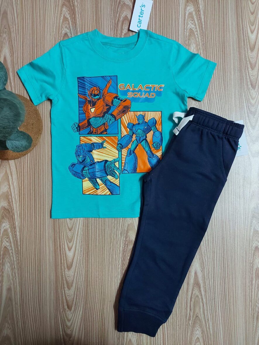 Carter’s Toddler Boy Robot Tee & Navy Joggers 2 – Piece Set