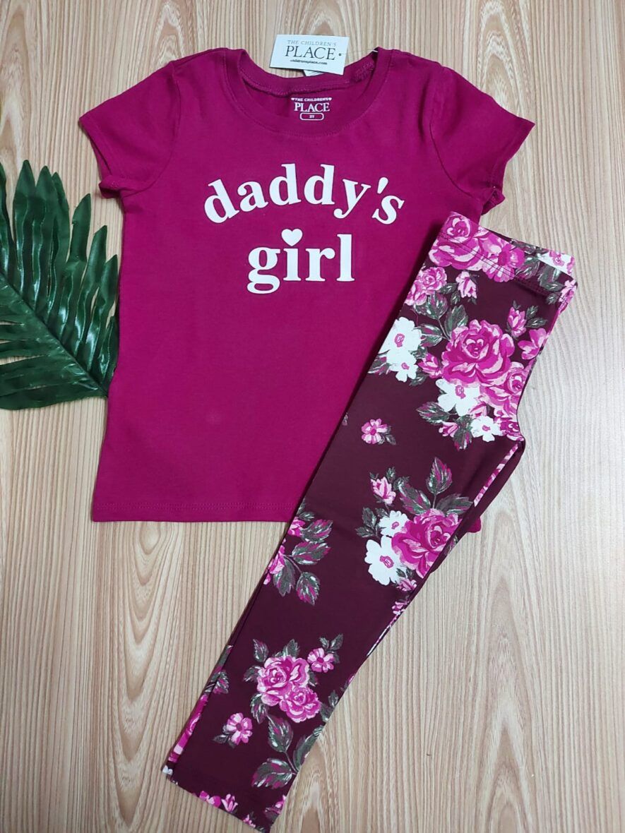 Children’s Place Toddler Girls Daddy’s Girl Tee & Floral Leggings 2 – Piece Set