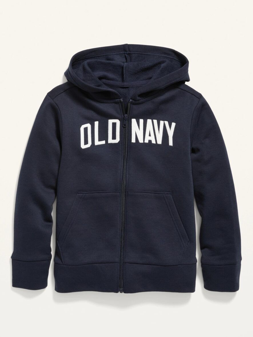 Old Navy Kids Gender Neutral Logo Zip Hoodie – Navy