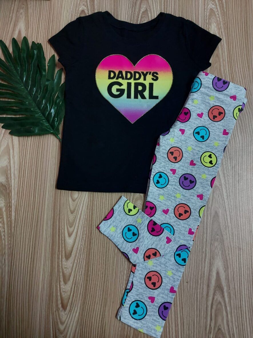 Children’s Place Toddler Daddy’s Girls Tee & Smiley Leggings 2 – Piece Set