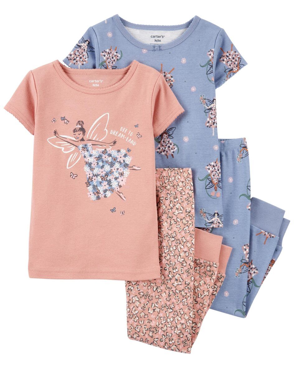 Carter’s Toddler Girls Fairy Snug Fit 4 – Piece Cotton Pajamas