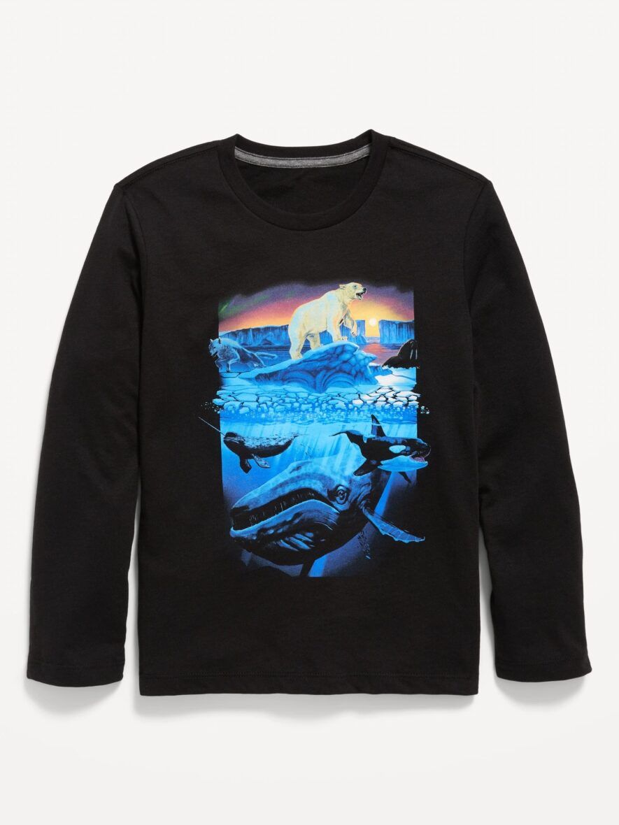 Old Navy Boys Long Sleeve Graphic T- Shirt – Whales